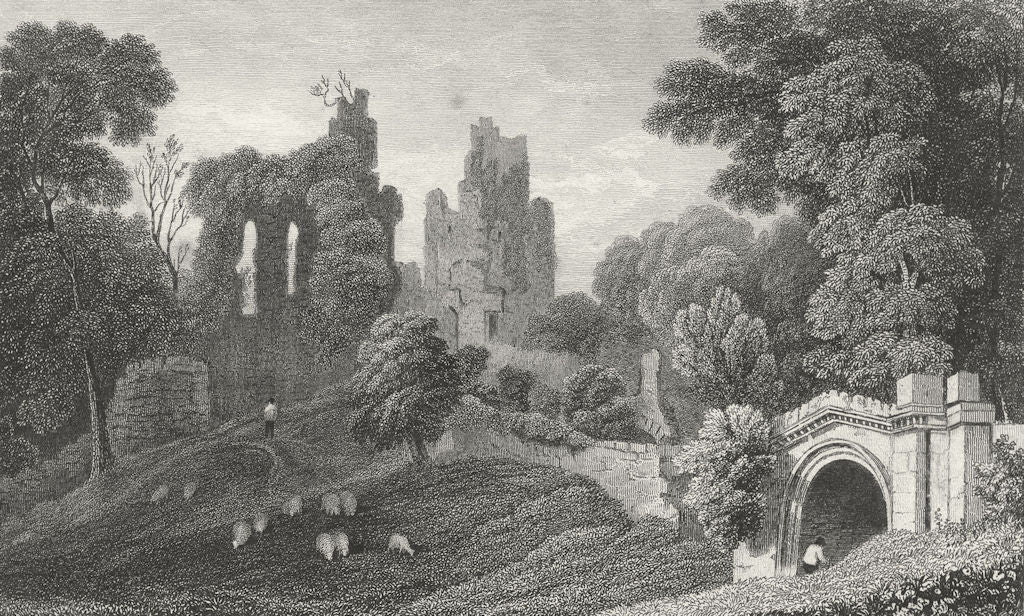 HAWARDEN CASTLE. Flintshire. Flint. Gastineau Ruins c1831 old antique print